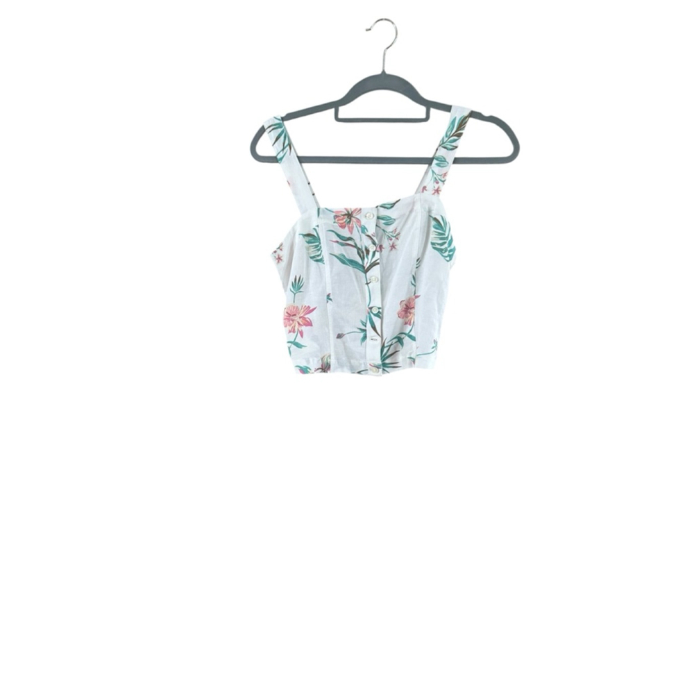 Women's Levi's White Floral Crop Top XS - Picture 2 of 10